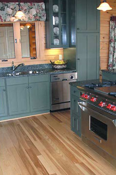 Kitchen with wood flooring